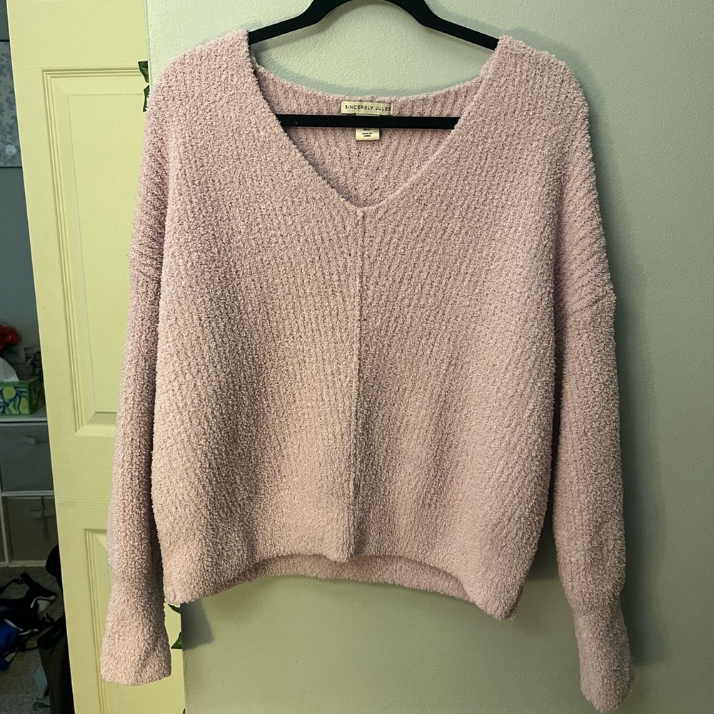 Cozy and Soft Purple V-Neck Sweater